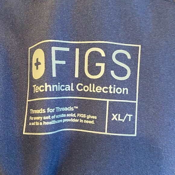 FIGS Sz XL/T Dark Blue Triple Cargo Pockets Adj Waist  Long Médical Scrub… - Picture 5 of 7